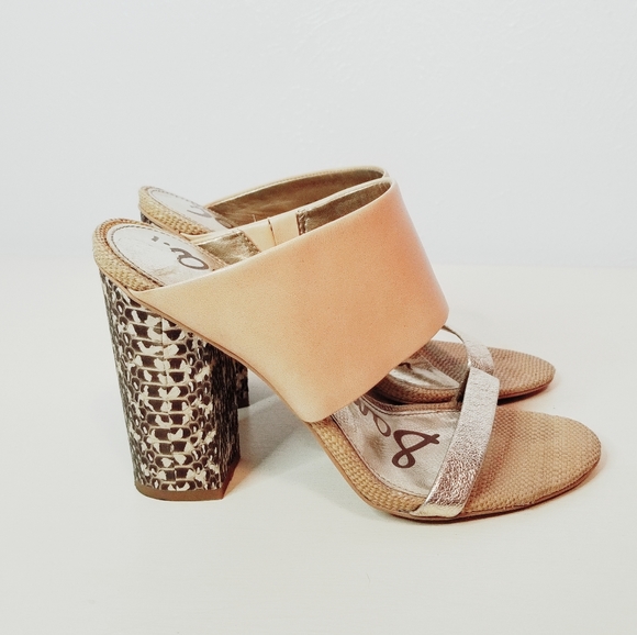 Sam Edelman Shoes - Sam Edelman Yoselin Chunky snake-embossed heels